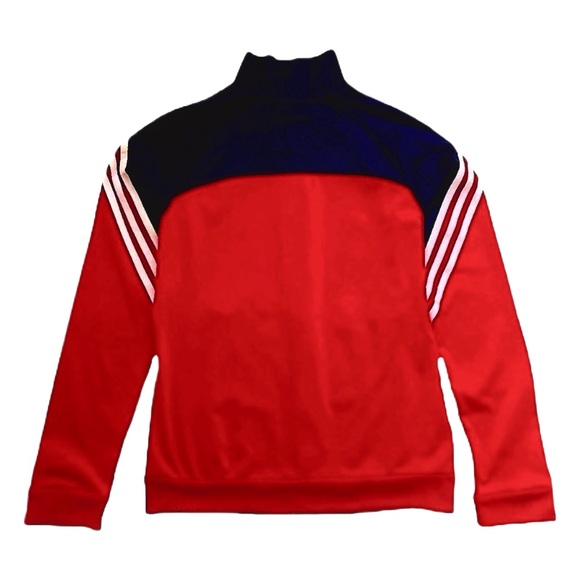 adidas Climalite Track Jacket, 3 Stripes, Full Zip, Red & Blue, Women’s Sz Small - Picture 2 of 6
